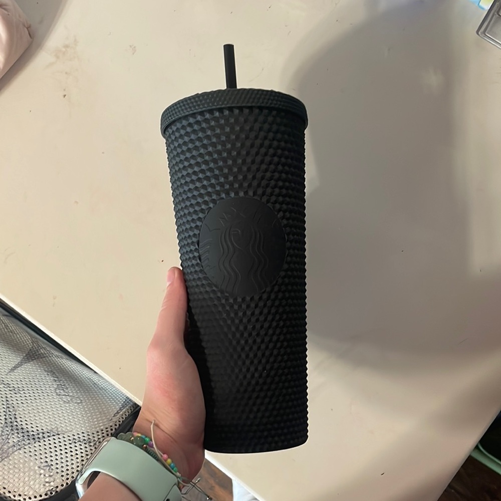 black studded starbucks cup